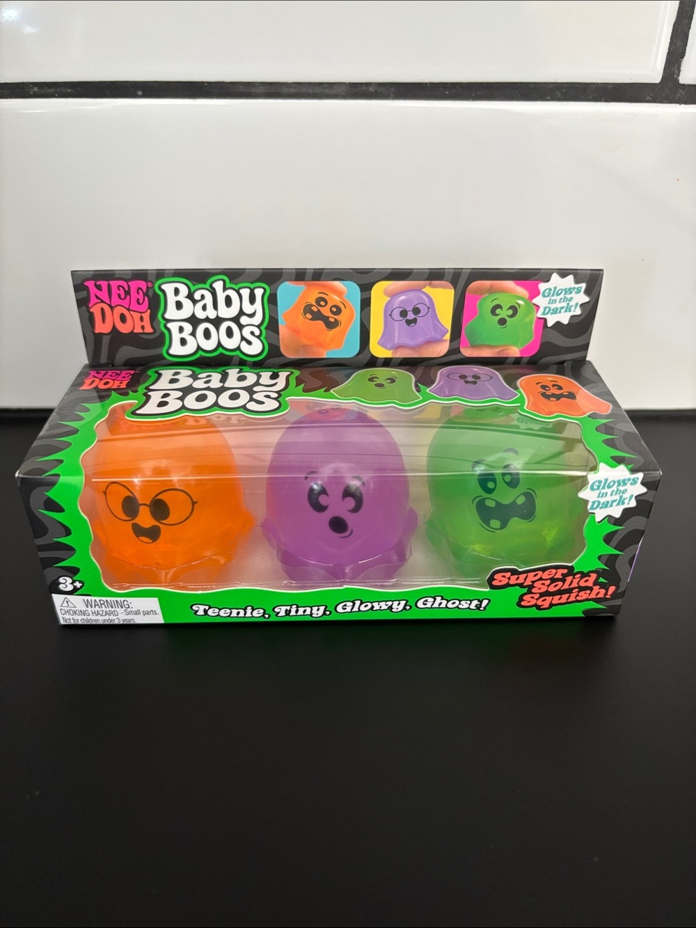Authentic Needoh Baby Boos Limited Edition 3 Pack Glow In The Dark